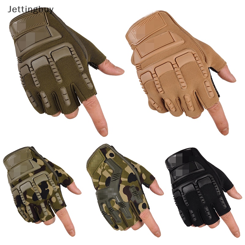 [Jettingbuy] ถุงมือยุทธวิธีกลางแจ้ง ทหาร ครึ่งนิ้ว ตกปลา ขี่กีฬา กลางแจ้ง ทุกเพศ ใหม่ พร้อมส่ง