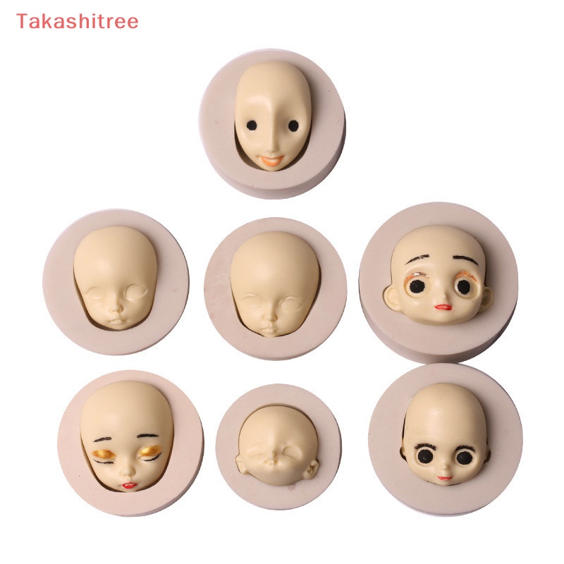 (Takashitree) แม่พิมพ์ซิลิโคน โพลิเมอร์ รูปใบหน้าเด็กทารก สําหรับทําช็อคโกแลต ดินเหนียว ตุ๊กตา งานฝีมือ เบเกอรี่