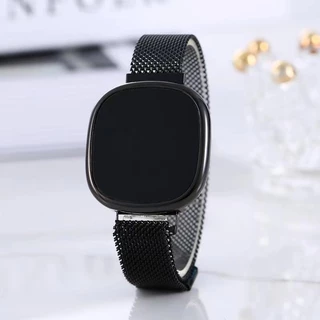 นาฬิกาสัมผัส LED Unisex, สายมิลานแม่เหล็ก, จอแสดงผลดิจิตอลสําหรับนักเรียน, ของขวัญใน Gold-Tone Silver Black Rose Gold
