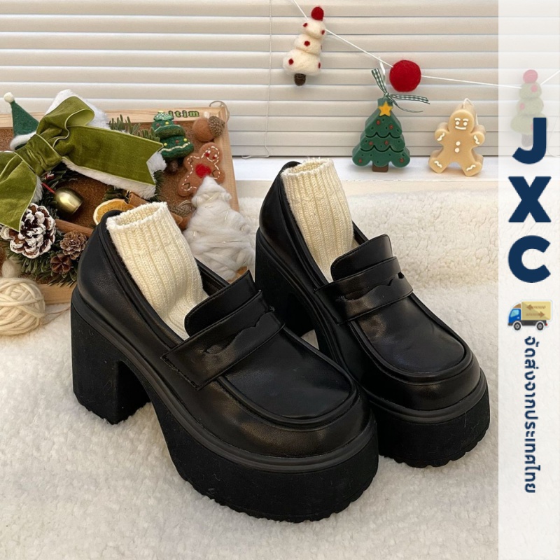 JINxCHOY SHOES รองเท้าโลฟเฟอร์ หนัง PU ส้นหนา หัวกลม ระบายอากาศ เข้ากับทุกการแต่งกาย สไตล์เกาหลีเรโทร สําหรับผู้หญิง Y2K รองเท้านักเรียน ราคาส่ง จากโรงงาน