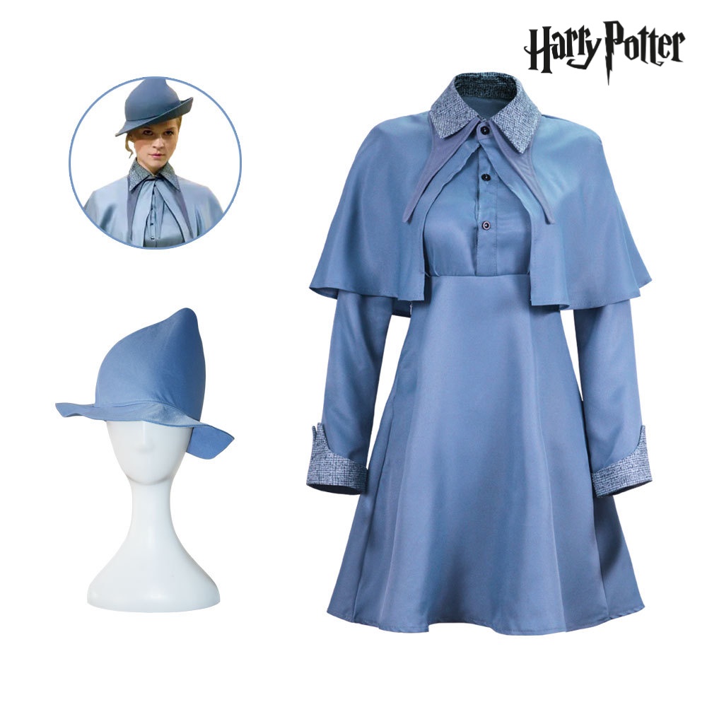 ชุดคอสเพลย์ Harry Potter Fleur's Beauxbatons พร้อมชุดเดรส และหมวก สําหรับผู้หญิง
