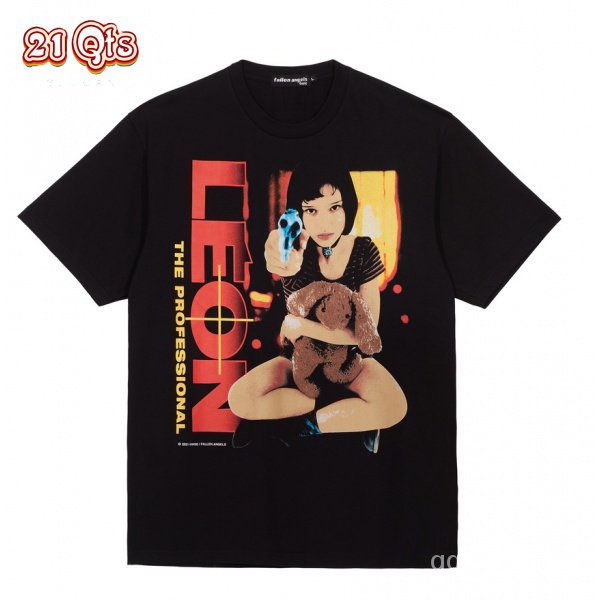 พิมพ์ลาย คอลูกเรือเสื้อยืดคอกลม21 สินค้าเดิม/เสื้อยืดคอกลม/Fallen Angels/Killer is not too cold -LEO