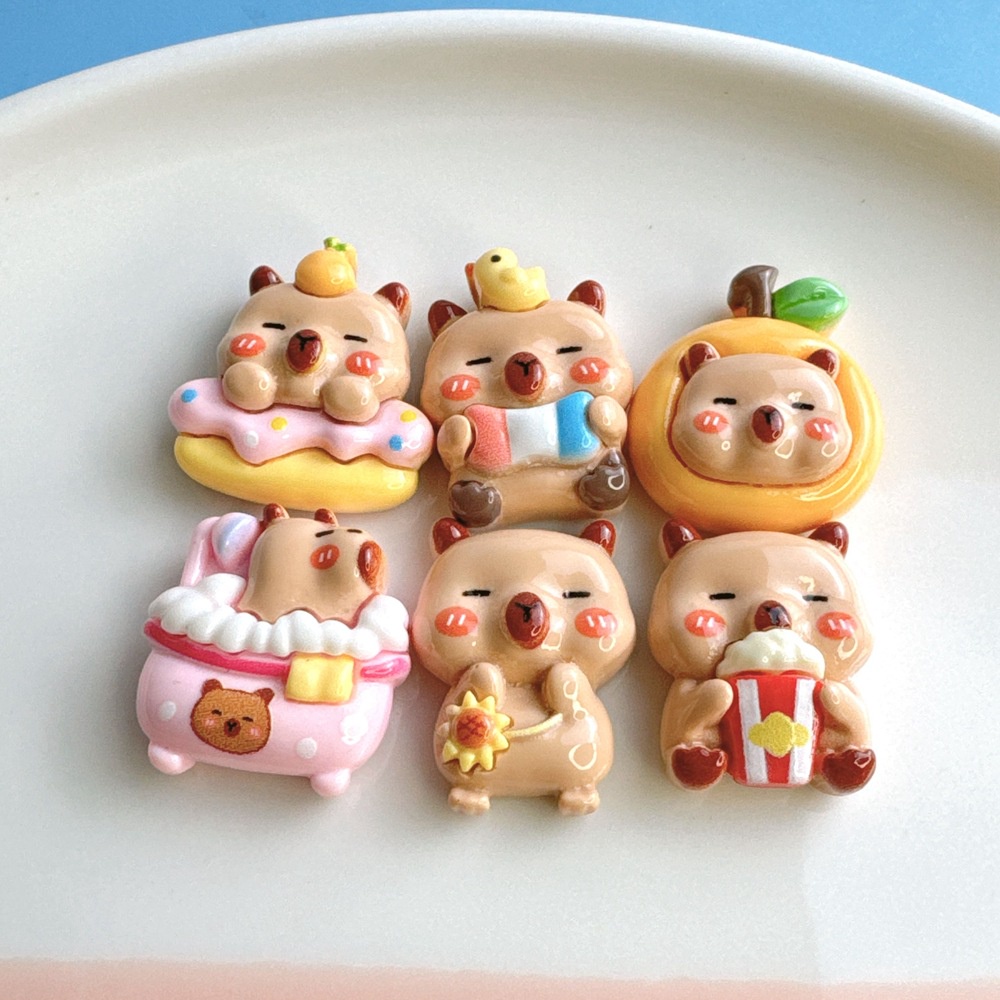 [4 #] ที่คาดผมยาง เรซิ่น รูปการ์ตูนหมีน่ารัก แฮนด์เมด DIY อุปกรณ์เสริม สําหรับรองเท้า พวงกุญแจ