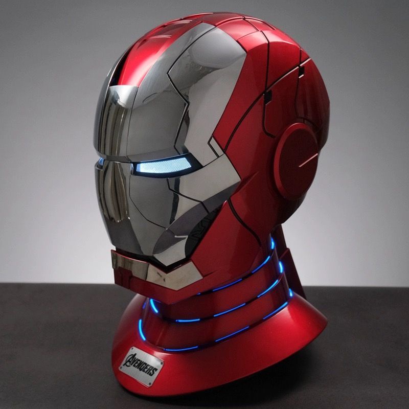 AutoKing1/1 Iron Man MK5 หมวกกันน็อคมนุษย์สวมใส่ deformable ควบคุมด้วยเสียงไฟฟ้าเปิดและปิดคริสต์มาส