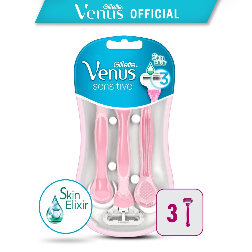 Gillette Venus Sensitive มีดโกนแบบใช้แล้วทิ้ง (3s)