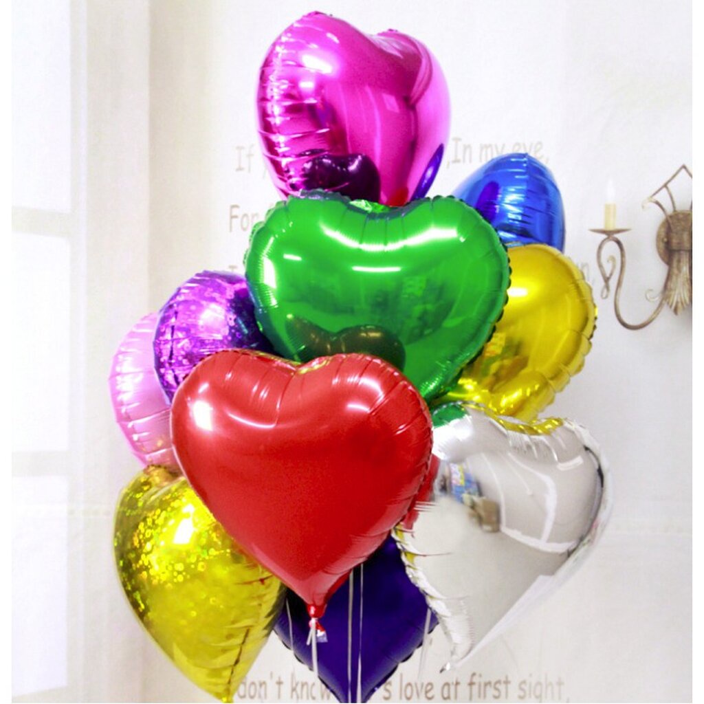 ลูกโป่งฟอยล์หัวใจ ฟลอยหัวใจ 18นิ้ว ลูกโป่งหัวใจ - รูปที่ 2