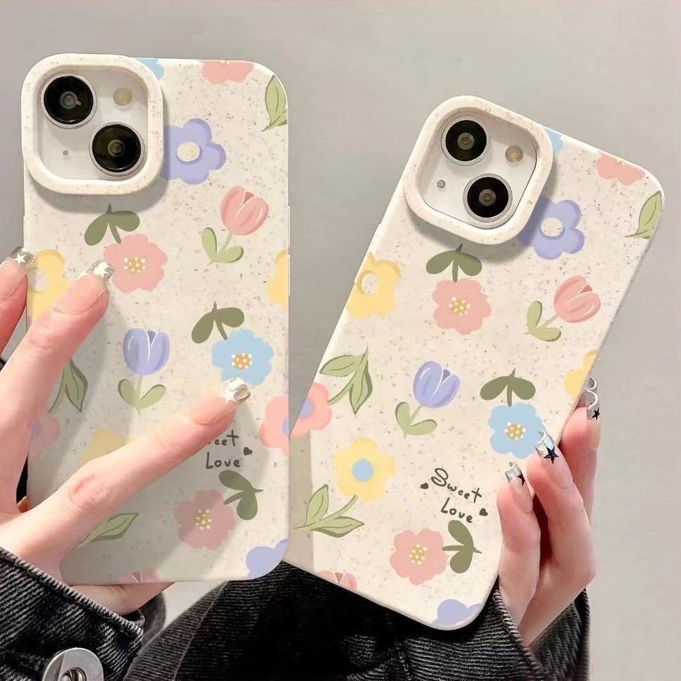 สำหรับ iPhone 11 13 For เคสไอโฟน14 15 12  Pro Max X XS XR 6 7 8 14 15 Plus 12 13MINI ดอกไม้เล็กๆน่ารักรุ่น กรณีกันกระแทก