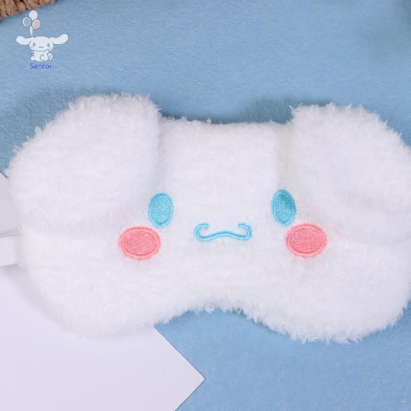 [San] Lunch Break Sleep Ladies Eye Protection Kawaii Sanrio Cinnamoroll Plush Eye Mask Anime Cinnamoroll Blackout Eye Mask POP
