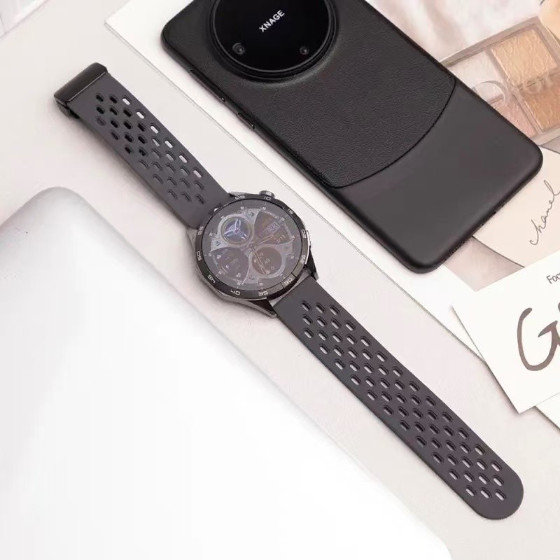 สายนาฬิกาAmazfit bip3/bip5/GTS2/2e/GTS2mini GTS3 GTS4mini GTR mini GTR2GTR3GTr4ลายรูรังผึ้งแม่เหล็ก