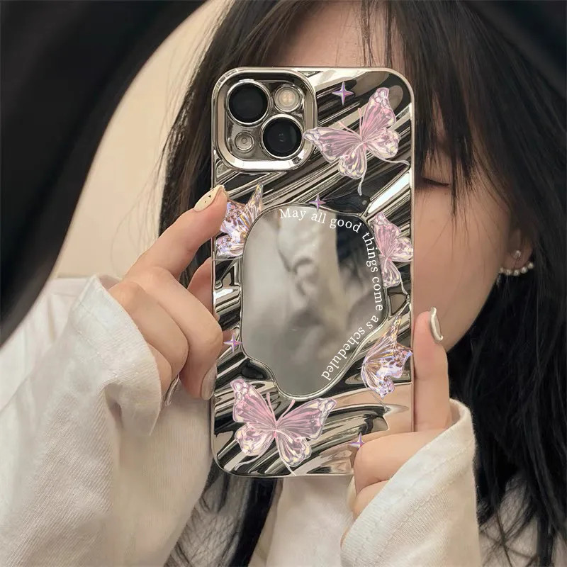 เคสโทรศัพท์ for iPhone 13 11 17 pro max Case iPhone 11 15 16 pro max 14 12 pro max 7 8 Plus 13 14 Pro SE กระจกคลื่น