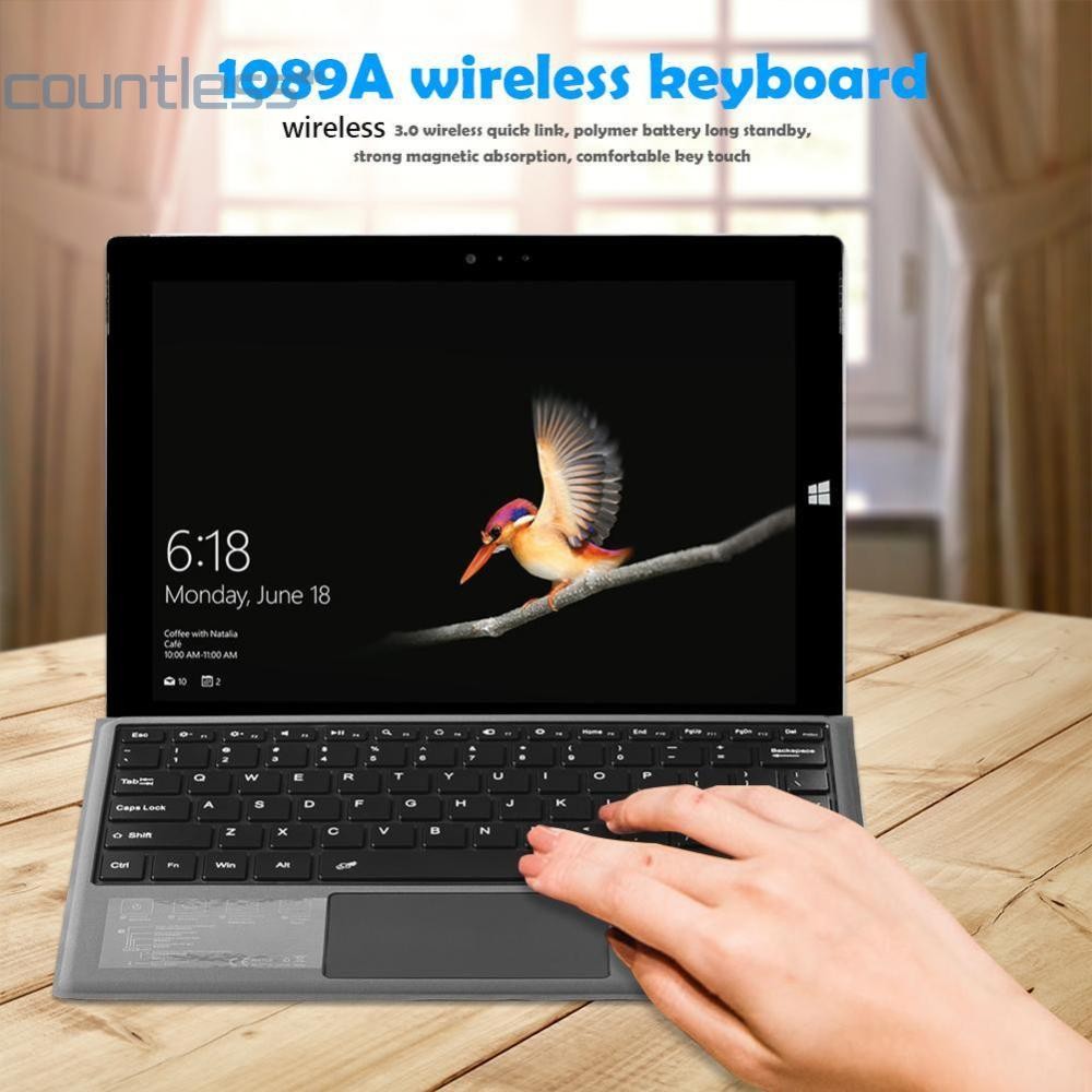 คีย์บอร์ดแท็บเล็ตบลูทูธไร้สายสําหรับ Surface Pro 3/4/5/6 PC Laptop Universal - [counterless.th]