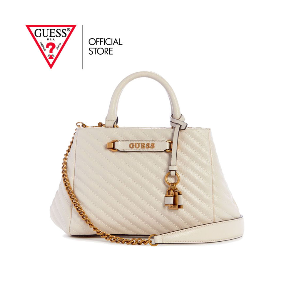 GUESS กระเป๋า รุ่น QB949505 SELA SMALL GIRLFRIEND SATCHEL WHITE สีขาว