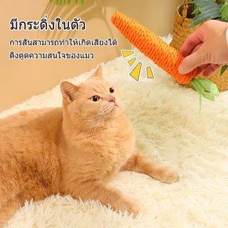 ของเล่นแมว รูปแครอท ไม้แมวเมา ไม้แมวเมา ลับเล็บแมว ของเล่นสัตว์เลี้ยง ของเล่นแมว มีเสียง ี แมว