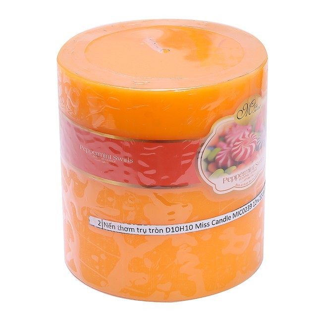 เทียนหอมทรงกลม D10H10 Miss Candle EDC0603 10 x 10 ซม. (สีส้ม กลิ่นแคนดี้)
