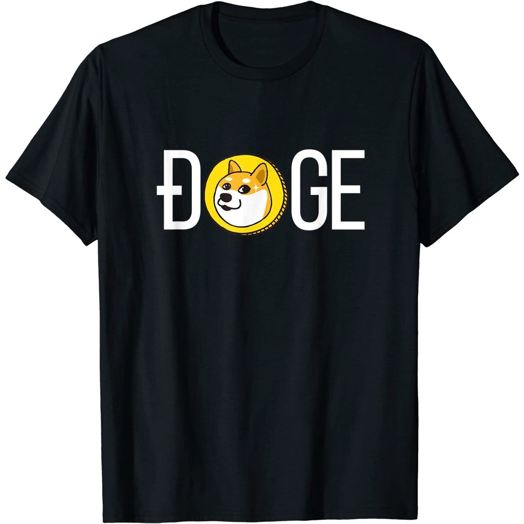 ปกติ new hot เสื้อยืดผ้าฝ้ายพรีเมี่ยม เสื้อยืด พิมพ์ลาย Dogecoin Crypto Dogecoin สําหรับผู้ใหญ่
