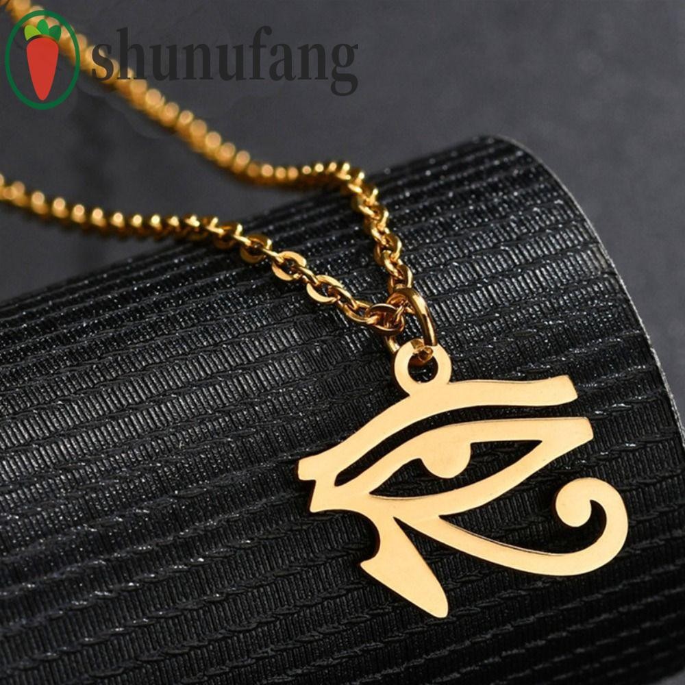Unuf สร้อยคอตา Wedjat, ฟาโรห์ศักดิ์สิทธิ์ตาของสร้อยคอ Horus, แฟชั่นอียิปต์โบราณเทพเจ้าแห่งท้องฟ้านักบุญอุปถัมภ์ผู้หญิงจี้สร้อยคอปาร์ตี้