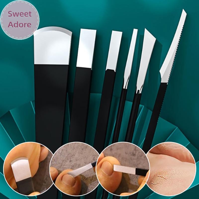 Sweetadore Pedicure ชุดมีดแคลลัสเครื่องมือตัดเล็บเพื่อลบ Dead Skin Scraper Home Repair เท้าเล็บ Groove สิ่งประดิษฐ์ TH