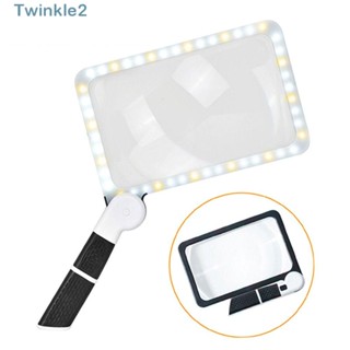 Twinkle แว่นขยาย Led 48 ดวง ทรงสี่เหลี่ยม 5X ให้ความอบอุ่น มืออาชีพ สําหรับอ่านหนังสือผู้สูงอายุ