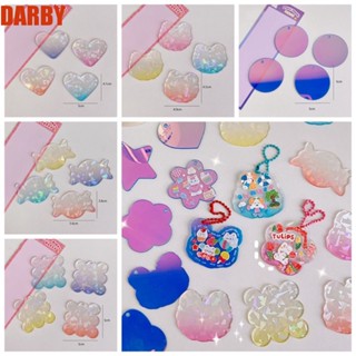 Darby พวงกุญแจอะคริลิคใส จี้รูปหัวใจ ไล่โทนสี DIY สําหรับเด็ก 4 ชิ้น