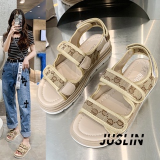 JUSLIN   รองเท้าแตะผู้หญิง ส้นแบน ใส่สบาย สไตล์เกาหลี รองเท้าแฟชั่น 2023 ใหม่  fashion ทันสมัย ins พิเศษ B98G0GK 37Z230910