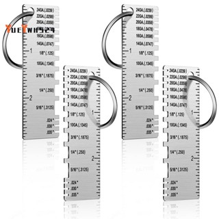 『yueywh524』เกจวัดความหนาโลหะ สองด้าน สีเงิน แบบพกพา 4 ชิ้น