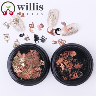 Willis อุปกรณ์ตกแต่งเล็บ รูปค้างคาว แม่มด โลหะผสม DIY