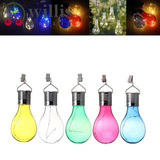 Willis หลอดไฟพลังงานแสงอาทิตย์ หลอดไฟ LED แบบแขวน สีสันสดใส แขวนในระเบียงแฟรี่ พลังงานแสงอาทิตย์ แบบใส