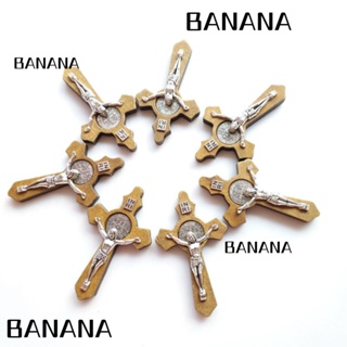 Banana1 จี้ไม้กางเขน ไม้กางเขน ขนาดเล็ก 2.36x 1.4 นิ้ว สําหรับผู้ชาย ผู้หญิง 15 ชิ้น