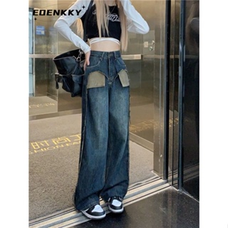 EOENKKY  กางเกงขายาว กางเกงยีสน์ผู้หญิง ทรงหลวม ๆ ตรง Retro Hip Hop Pants 2023 NEW Style  คุณภาพสูง พิเศษ fashion ทันสมัย A27L0FG 36Z230909