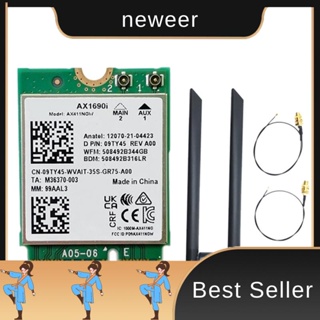 การ์ด WiFi AX1690I พร้อมเสาอากาศ 2X8DB AX411 Wi-Fi 6E ความเร็ว 2.4 Gbps 802.11Ax 2.4 5 6GHz บลูทูธ 5.3