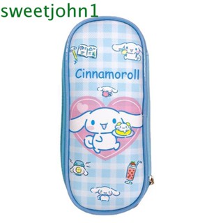 Sweetjohn กระเป๋าดินสอ กระเป๋าเครื่องสําอาง ลายการ์ตูนอนิเมะ KT Cat Melody Cinnamoroll อเนกประสงค์ 1 ชิ้น