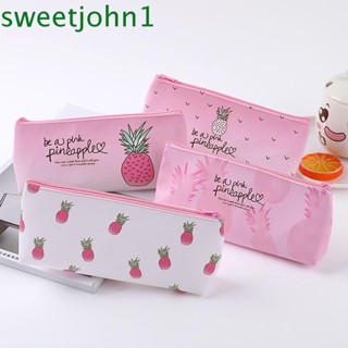 Sweetjohn กระเป๋าดินสอ หนัง Pu ลายการ์ตูน สร้างสรรค์ สําหรับใส่เครื่องเขียนนักเรียน ปากกา ของขวัญเด็ก