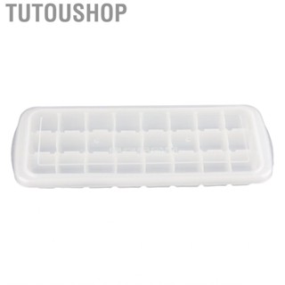 Tutoushop 24‑Grid Ice Mold Tray W/Sealed Cover Food‑Grade Flexible Silicone Mould