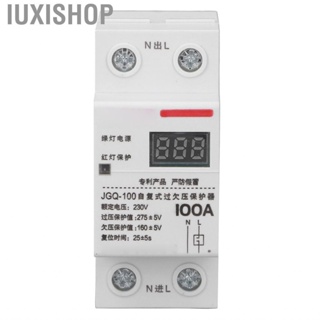 Iuxishop Over Under Voltage Protector 100A DIN Rail Self Resetting Protective Device with Square Indicator Screen 230V