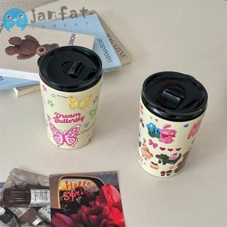 Janfat แก้วกาแฟสุญญากาศ สเตนเลส ลายการ์ตูนน่ารัก ขนาด 360 มล. 360 มล. สําหรับนักเรียน