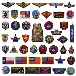 Velcro Patch TOP GUN Maverick Zhuangzhi Lingyun แผ่นแพทช์สติกเกอร์ ปักลาย 3D สําหรับติดตกแต่งกระเป๋า กลางแจ้ง