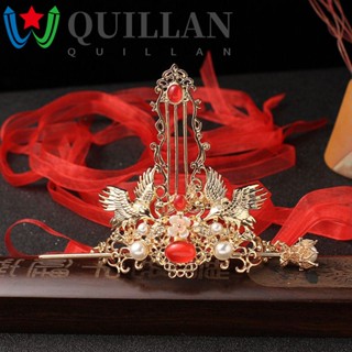 Quillan มงกุฎผม โลหะผสม สไตล์จีนโบราณ เรโทร พร็อพถ่ายภาพ