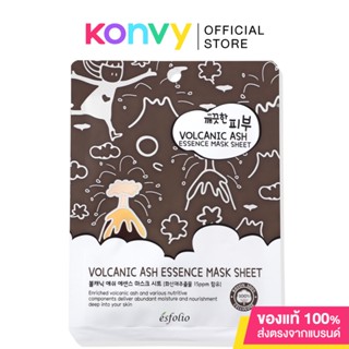 Esfolio Pure Skin Volcanic Ash Essence Mask Sheet 25ml แผ่นมาสก์หน้า โสมและเถ้าภูเขาไฟ.