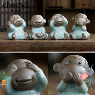 Cherry3 ฟิกเกอร์เซรามิค รูปลิง Dont Say สําหรับตกแต่งบ้าน