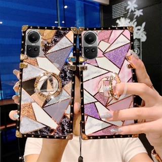 เคสโทรศัพท์กันกระแทก OPPO Reno10 Pro แฟชั่น เย็บ แหวนกลิตเตอร์ + เชือกเส้นเล็ก กันกระแทก เคสป้องกัน