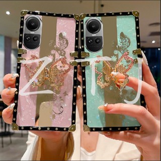 เคสโทรศัพท์กันกระแทก OPPO Reno10 Pro โคลเวอร์ ผีเสื้อ แหวนจับ เคสป้องกัน กันกระแทก