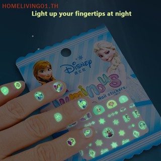 Onehome สติกเกอร์เรืองแสงในที่มืด ลายเจ้าหญิง Frozen Sophia Minnie Mouse The Pooh สําหรับตกแต่งเล็บ