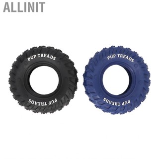 Allinit 2Pcs Blue Black Rubber Tire Dog Chew Toy Safe Shape Pet for Medium Large Dogs