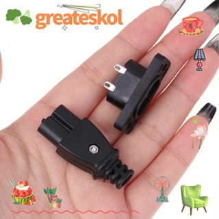 Greateskol ปลั๊กตัวเมีย สายไฟซ็อกเก็ต C8 ตัวผู้ ขนาดเล็ก AC 2.5A 250V 8 รูป