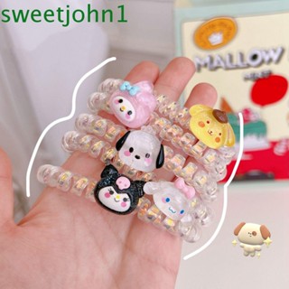 Sweetjohn ยางรัดผมแฟชั่น ลาย Kuromi Melody Cinnamoroll สําหรับเด็ก