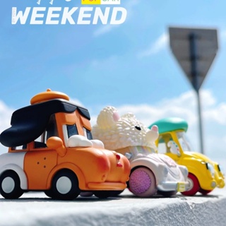 【Original】crybaby Blonde POPMART Popcar ตุ๊กตาฟิกเกอร์ Happy Weekend Series Blind Box ของขวัญ สําหรับตกแต่ง 2 ชิ้น