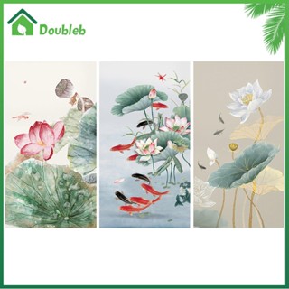 【Doub X ✮】ภาพปักครอสติชคริสตัล รูปใบบัว 11CT ขนาด 35x65 ซม. สําหรับตกแต่งบ้าน DIY #Q ✮