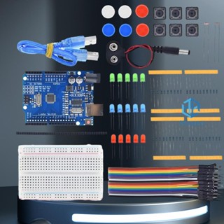 ใหม่ ชุดสตาร์ทเตอร์ เบรดบอร์ด LED 13 in 1 3 สี 400 รู สําหรับ Arduino Uno R3 [Missece.th]