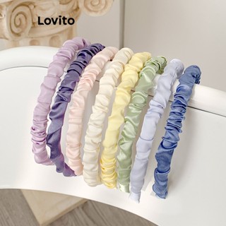 Lovito ที่คาดผม แบบบิด เรียบง่าย น่ารัก สําหรับผู้หญิง L63AD069 (สีม่วงอ่อน/เขียวอ่อน/ขาว/ม่วง)