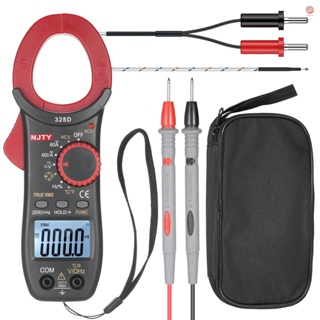 NJTY 328D 600A AC Clamp Meter Auto Range Digital True RMS NCV Universal Meter for Measuring Current Voltage Temperature Resistance Frequency Capacitance Diodes